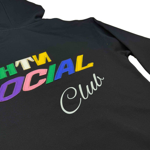 Суичър ANTI SOCIAL — черен овърсайз с апликация на гърба и щампа, 380гр памук, шит в Пловдив | Ulle