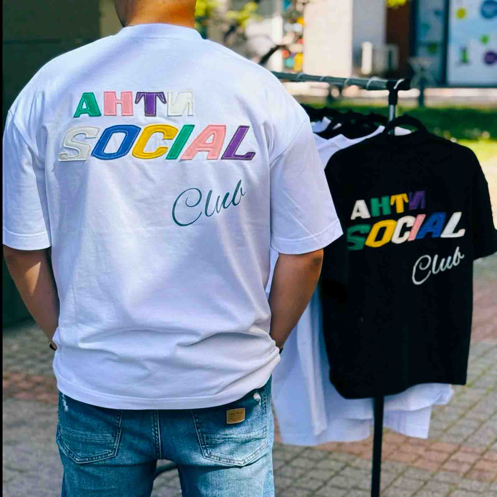 Тениска ANTI SOCIAL — овърсайз с апликация и бродерия на ръкава, 240гр памук, шита в Пловдив | Ulle